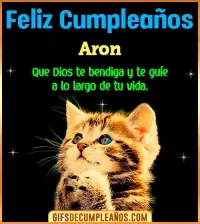 GIF Feliz Cumpleaños te guíe en tu vida Aron